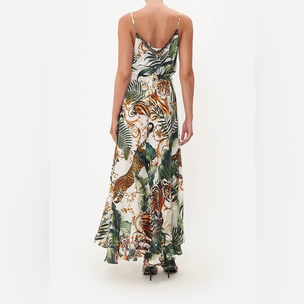 Camilla Tiger Trap Draped Front Wrap Dress